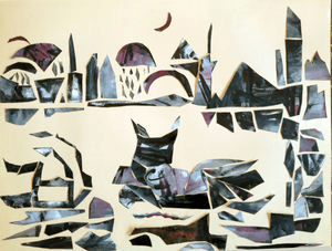 Egyption cat floating down the Nile