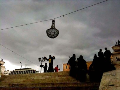 5, on the steps to the Parliament building