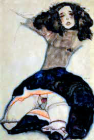 Egon Schiele, knieende Frau